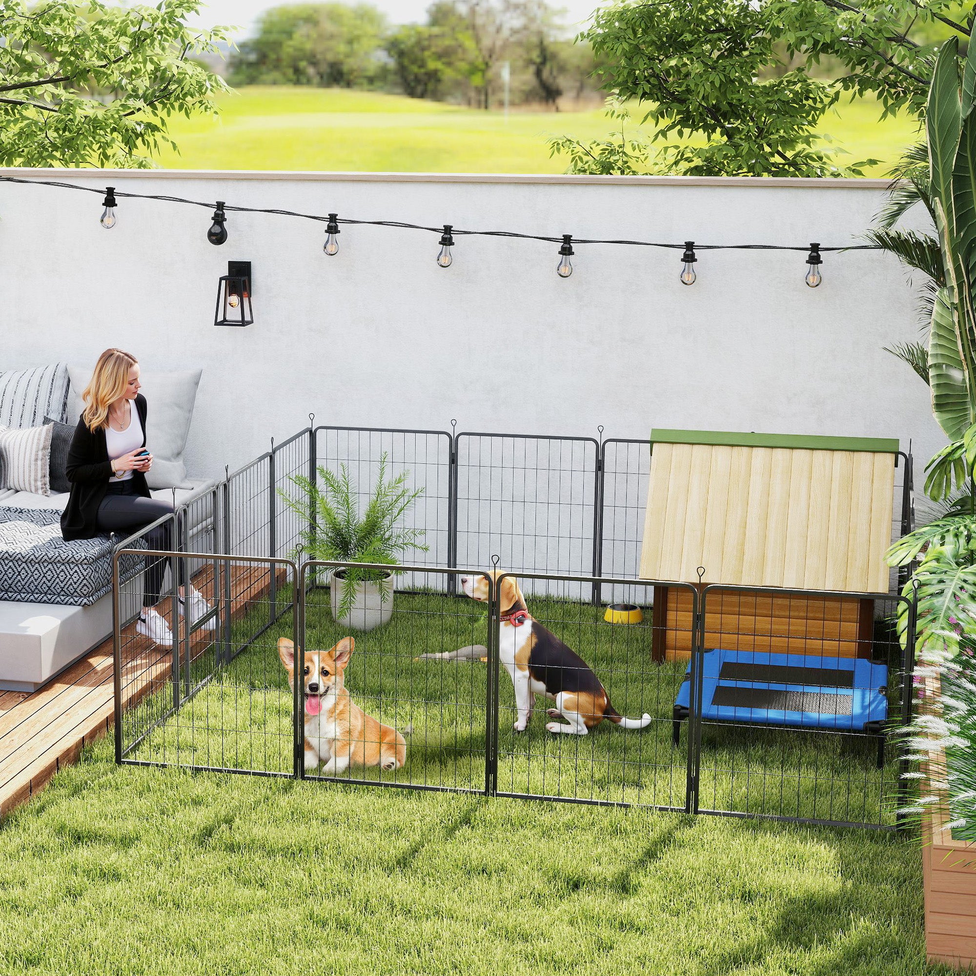 Pawhut 16 Panels Dog Playpen, 27
