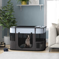Load image into Gallery viewer, Dog Pen, Pet Playpen, Portable Foldable Dog Cat Playpen Soft Pet Cage with Storage Bag for Puppies, Rabbits, Kittens, Guinea Pigs, 94 x 74 x 60cm - Grey
