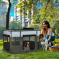 Load image into Gallery viewer, Dog Pen, Pet Playpen, Portable Foldable Dog Cat Playpen Soft Pet Cage with Storage Bag for Puppies, Rabbits, Kittens, Guinea Pigs, 94 x 74 x 60cm - Grey
