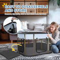 Load image into Gallery viewer, Dog Pen, Pet Playpen, Portable Foldable Dog Cat Playpen Soft Pet Cage with Storage Bag for Puppies, Rabbits, Kittens, Guinea Pigs, 94 x 74 x 60cm - Grey
