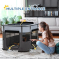 Load image into Gallery viewer, Dog Pen, Pet Playpen, Portable Foldable Dog Cat Playpen Soft Pet Cage with Storage Bag for Puppies, Rabbits, Kittens, Guinea Pigs, 94 x 74 x 60cm - Grey
