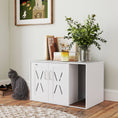 Load image into Gallery viewer, Cat Litter Box Enclosure, Hidden Cat Litter Box Furniture with Scratching Board, Cat House End Table Fit for Most Litter Box and Cats, 31.5" x 19" x 20", White
