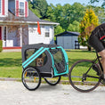 Load image into Gallery viewer, Folding Dog Bike Trailer Pet Cart Carrier for Bicycle Travel in Steel Frame with Hitch Coupler - Light Blue & Grey
