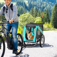 Load image into Gallery viewer, Folding Dog Bike Trailer Pet Cart Carrier for Bicycle Travel in Steel Frame with Hitch Coupler - Light Blue & Grey
