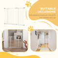 Load image into Gallery viewer, Dog Gate Stair Gate Pressure Fit Pets Barrier Auto Close for Doorway Hallway, 74-100cm Wide Adjustable, White
