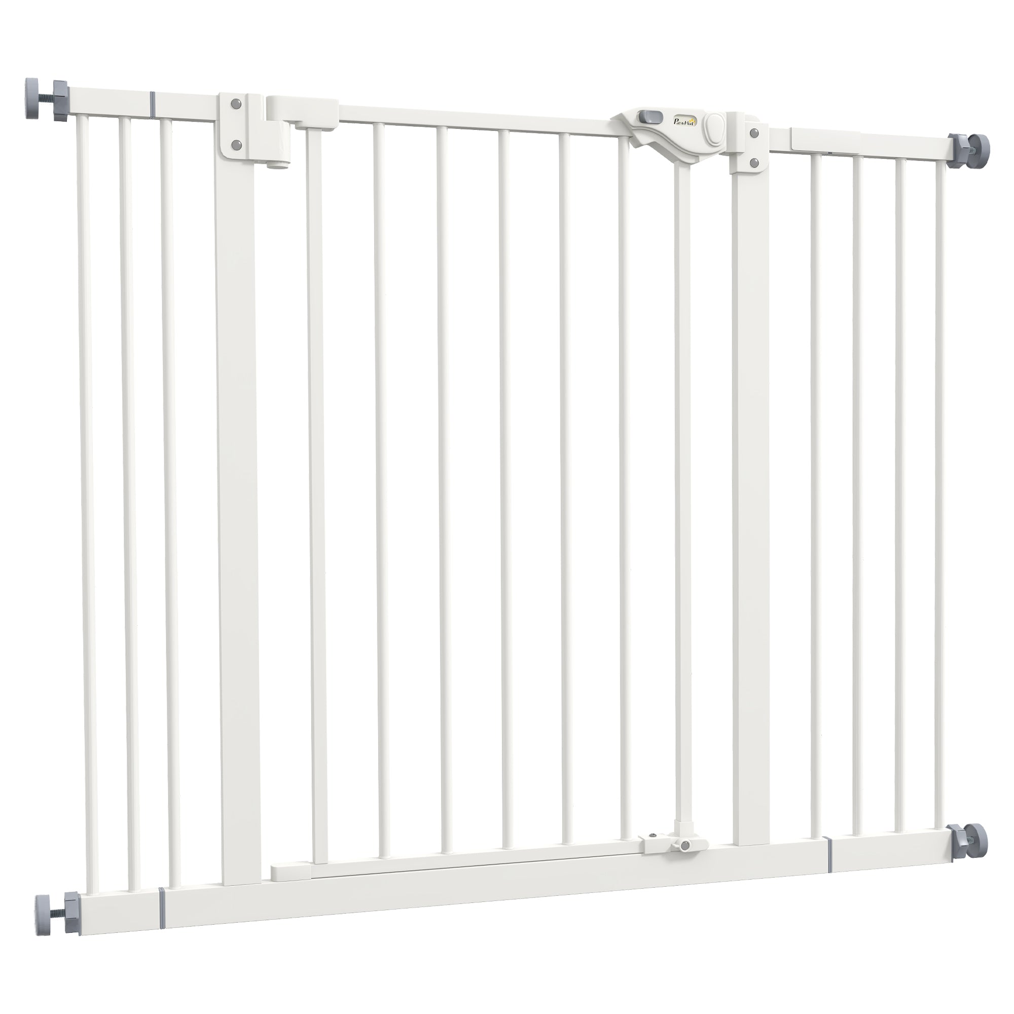 Dog Gate Stair Gate Pressure Fit Pets Barrier Auto Close for Doorway Hallway, 74-100cm Wide Adjustable, White
