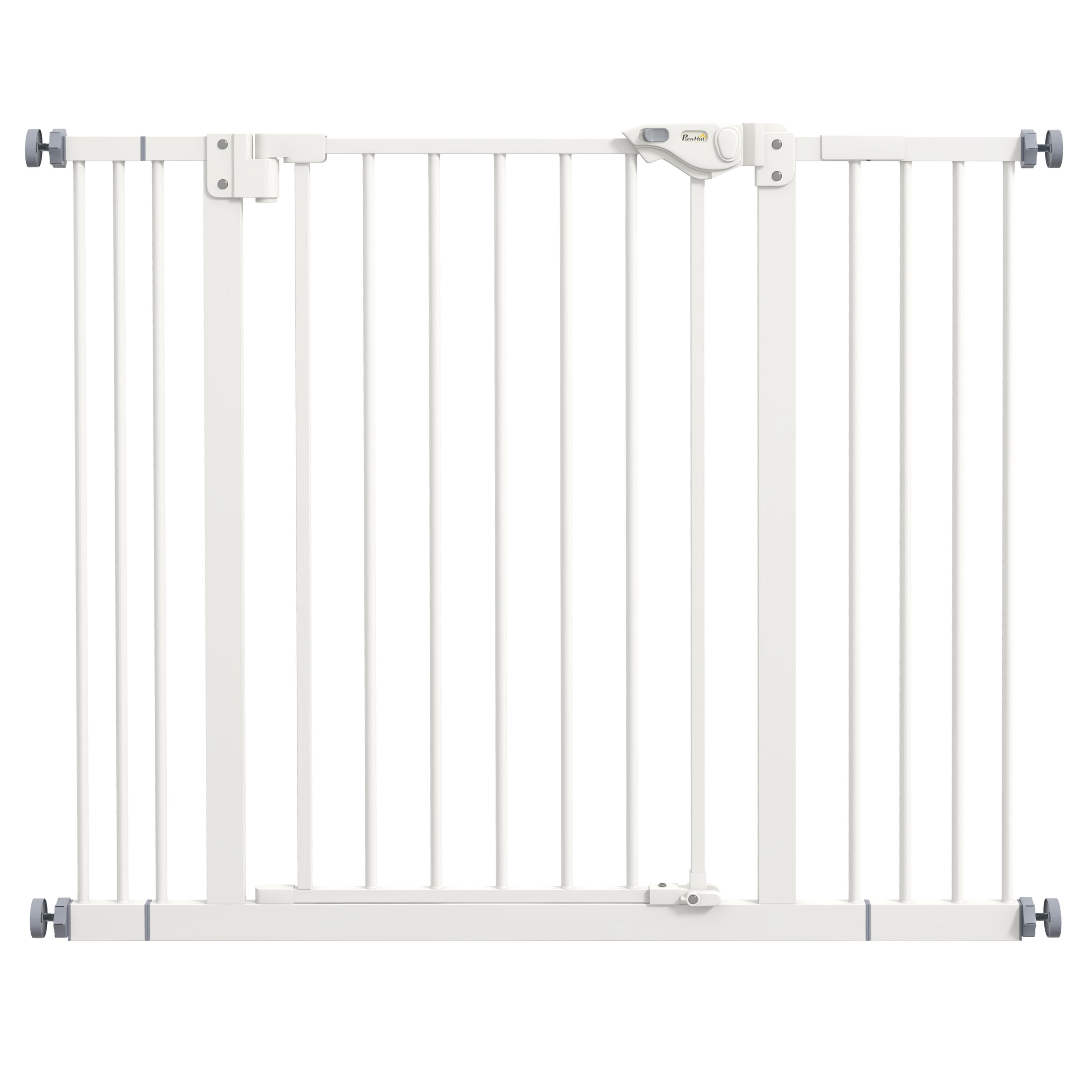 Dog Gate Stair Gate Pressure Fit Pets Barrier Auto Close for Doorway Hallway, 74-100cm Wide Adjustable, White