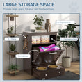 Load image into Gallery viewer, Cat Dog Feeding Station, Dog Food Storage Cabinet, Pet Feeder Container with Raised Bowls and Hanger for Feeding & Watering Supplies, Coffee
