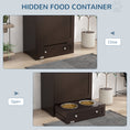 Load image into Gallery viewer, Cat Dog Feeding Station, Dog Food Storage Cabinet, Pet Feeder Container with Raised Bowls and Hanger for Feeding & Watering Supplies, Coffee
