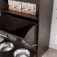Load image into Gallery viewer, Cat Dog Feeding Station, Dog Food Storage Cabinet, Pet Feeder Container with Raised Bowls and Hanger for Feeding & Watering Supplies, Coffee
