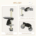 Load image into Gallery viewer, 4Pcs Wall Mounted Cat Shelves, with Hammock, Perches, Ladder, Scratching Post, Cat Wall Furniture for Large Cats, Grey
