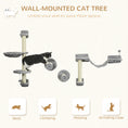 Load image into Gallery viewer, 4Pcs Wall Mounted Cat Shelves, with Hammock, Perches, Ladder, Scratching Post, Cat Wall Furniture for Large Cats, Grey
