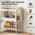 Load image into Gallery viewer, Wooden Hamster Cage, Gerbil Cage with Openable Top, Removable Tray, Seesaws, Water Bottle, Transparent Panels for Syrian, Dwarf Hamsters and Gerbils, 33.1" x 20.9" x 43.3"
