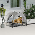 Load image into Gallery viewer, Elevated Dog Bed with Canopy, Cooling Dog Cot Bed for Camping, Portable Raised Pet Cot with Washable Breathable Mesh, for Indoor Outdoor, Large Dogs, 42" x 30" x 37", Grey
