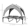 Load image into Gallery viewer, Elevated Dog Bed with Canopy, Cooling Dog Cot Bed for Camping, Portable Raised Pet Cot with Washable Breathable Mesh, for Indoor Outdoor, Large Dogs, 42" x 30" x 37", Grey
