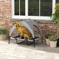 Load image into Gallery viewer, Elevated Dog Bed with Canopy, Cooling Dog Cot Bed for Camping, Portable Raised Pet Cot with Washable Breathable Mesh, for Indoor Outdoor, Large Dogs, 42" x 30" x 37", Grey
