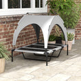 Load image into Gallery viewer, Elevated Dog Bed with Canopy, Cooling Dog Cot Bed for Camping, Portable Raised Pet Cot with Washable Breathable Mesh, for Indoor Outdoor, Large Dogs, 42" x 30" x 37", Grey
