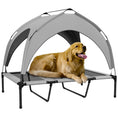 Load image into Gallery viewer, Elevated Dog Bed with Canopy, Cooling Dog Cot Bed for Camping, Portable Raised Pet Cot with Washable Breathable Mesh, for Indoor Outdoor, Large Dogs, 42" x 30" x 37", Grey
