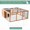 Load image into Gallery viewer, Rabbit Hutch Outdoor, Guinea Pig House, Bunny Run Cage with Openable Top for 1-2 Rabbits, 123 x 120 x 52cm, Yellow
