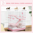 Load image into Gallery viewer, 45"H 4-Level Small Animal Cage Rabbit Hutch with Universal Lockable Wheels, Slide-Out Tray for Bunny, Chinchillas, Ferret, Pink
