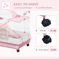 Load image into Gallery viewer, 45"H 4-Level Small Animal Cage Rabbit Hutch with Universal Lockable Wheels, Slide-Out Tray for Bunny, Chinchillas, Ferret, Pink
