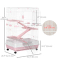 Load image into Gallery viewer, 45"H 4-Level Small Animal Cage Rabbit Hutch with Universal Lockable Wheels, Slide-Out Tray for Bunny, Chinchillas, Ferret, Pink
