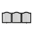 Load image into Gallery viewer, Freestanding Pet Gate Wooden Dog Gate with Support Feet Foldable Pet Fence Safety Barrier for the House Doorway Stairs Black
