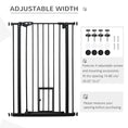 Load image into Gallery viewer, 41"H Dog Gate with Cat Door, Pet Gate with Small Door, Easy Open Indoor Dog Gates for Doorways, House, Stair, 29"-32" Long, Black
