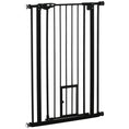 Load image into Gallery viewer, 41"H Dog Gate with Cat Door, Pet Gate with Small Door, Easy Open Indoor Dog Gates for Doorways, House, Stair, 29"-32" Long, Black
