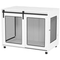 Load image into Gallery viewer, Dog Crate Furniture, 39" Dog Kennel End Table with Sliding Barn Door, Furniture Style Dog Cage for Large Dogs, White
