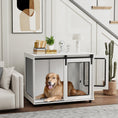 Load image into Gallery viewer, Dog Crate Furniture, 39" Dog Kennel End Table with Sliding Barn Door, Furniture Style Dog Cage for Large Dogs, White

