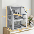 Load image into Gallery viewer, Wooden Hamster Cage, 3 Tier Gerbil Cage with Detachable 32cm Deep Bottom, Hut, Seesaw, Exercise Wheel, Ramps, Light Grey
