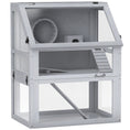 Load image into Gallery viewer, Wooden Hamster Cage, 3 Tier Gerbil Cage with Detachable 32cm Deep Bottom, Hut, Seesaw, Exercise Wheel, Ramps, Light Grey
