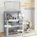 Load image into Gallery viewer, Wooden Hamster Cage, 3 Tier Gerbil Cage with Detachable 32cm Deep Bottom, Hut, Seesaw, Exercise Wheel, Ramps, Light Grey
