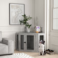 Load image into Gallery viewer, 2 in 1 Dog Crate Furniture, Side Table Dog Kennel with Cushion, Large Door, for Large Dogs - Grey
