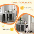 Load image into Gallery viewer, 2 in 1 Dog Crate Furniture, Side Table Dog Kennel with Cushion, Large Door, for Large Dogs - Grey
