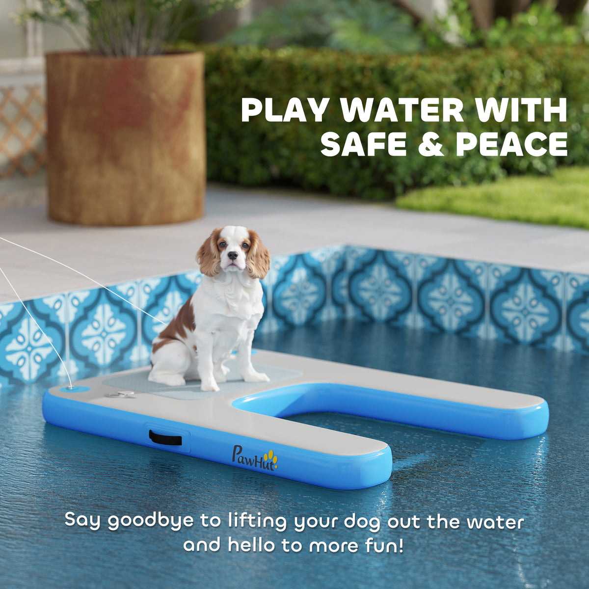 Water Ramp Up PawHut Dog Water Ramp Floating Ladder for Swimming Pets Up to 198 lbs ...