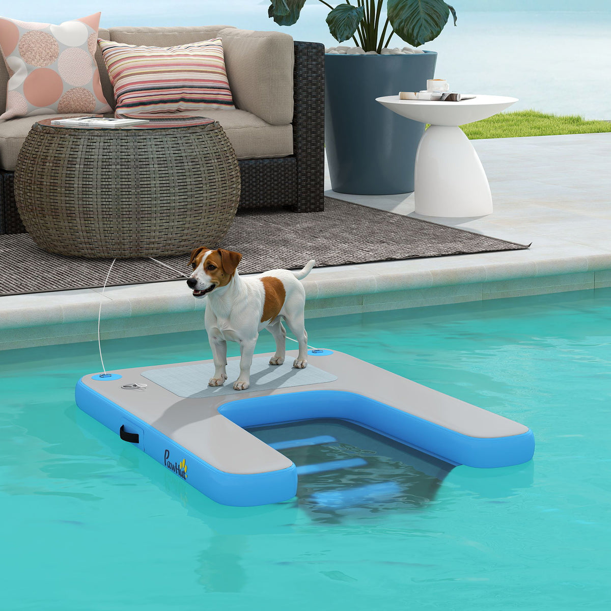 Water Ramp Up PawHut Dog Water Ramp Floating Ladder for Swimming Pets Up to 198 lbs ...