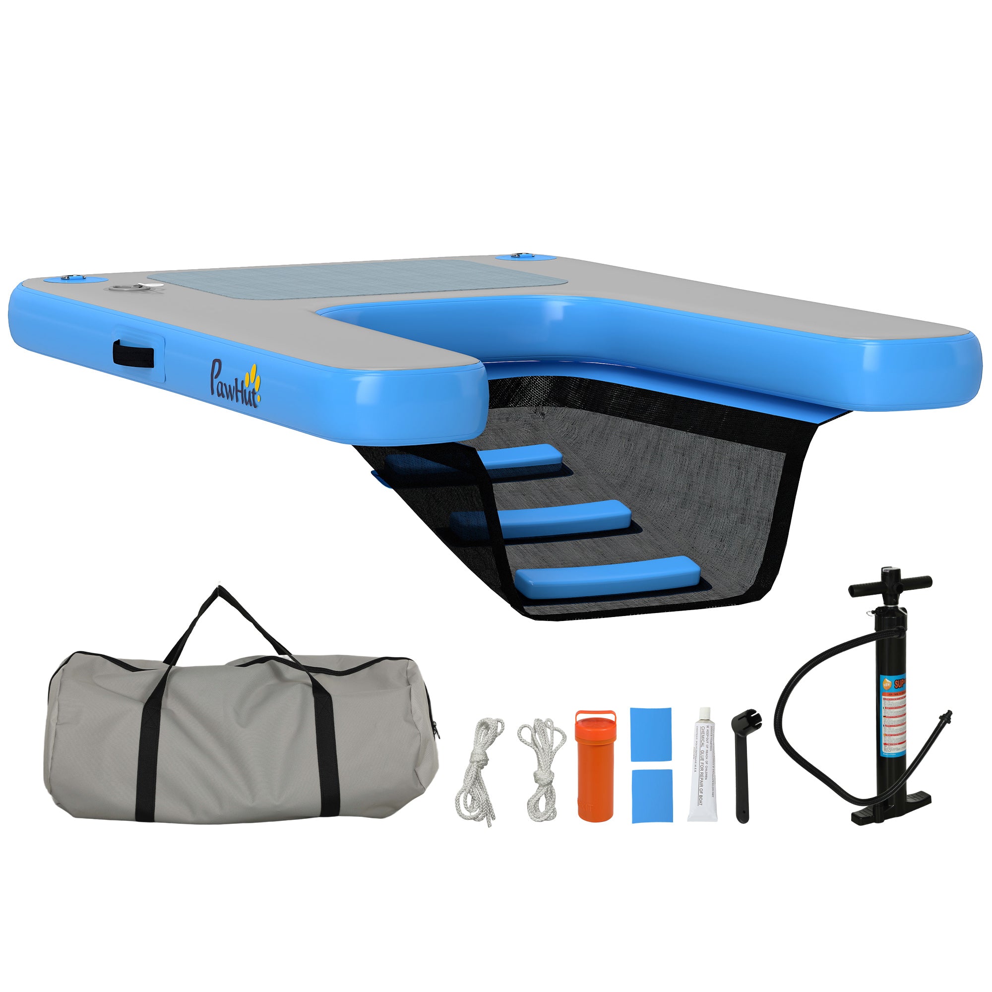 Dog Water Ramp Floating Water Ladder Step for Swimming Pets Up to 198 lbs, Non-Slip Dog Boat Ramp for Pool, Lake, Boat, Dock