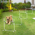 Load image into Gallery viewer, Dog Agility Equipment Training Height Adjustable Jumps Hurdle 4 Pieces with Carrying Bag for Outdoor, White
