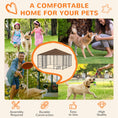 Load image into Gallery viewer, PawHut Outside Dog Kennel, 6.9' x 6.9' x 5' Puppy Play Pen with Canopy, Garden Playpen Fence Crate Enclosure Cage Rotating Bowl, Coffee
