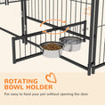 Load image into Gallery viewer, PawHut Outside Dog Kennel, 6.9' x 6.9' x 5' Puppy Play Pen with Canopy, Garden Playpen Fence Crate Enclosure Cage Rotating Bowl, Coffee
