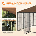 Load image into Gallery viewer, PawHut Outside Dog Kennel, 6.9' x 6.9' x 5' Puppy Play Pen with Canopy, Garden Playpen Fence Crate Enclosure Cage Rotating Bowl, Coffee
