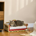 Load image into Gallery viewer, Cat Scratching Board, Cardboard Cat Scratcher Lounge Sofa with Catnip, 58 x 29.5 x 29cm

