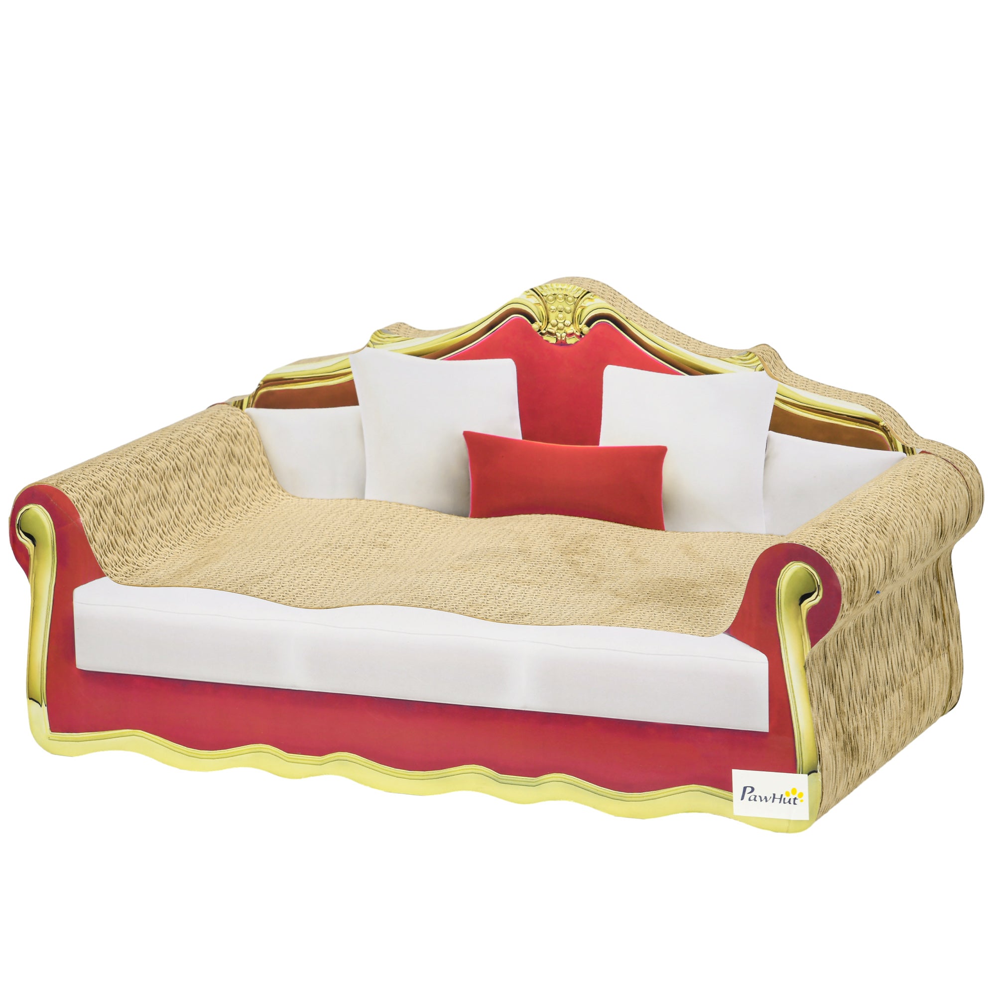 Cat Scratching Board, Cardboard Cat Scratcher Lounge Sofa with Catnip, 58 x 29.5 x 29cm