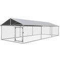 Load image into Gallery viewer, Outdoor Dog Kennel Dog Run with Waterproof, UV Resistant Cover for Medium and Large Sized Dogs, 19.7' x 7.5' x 4.9', Silver
