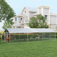Load image into Gallery viewer, Outdoor Dog Kennel Dog Run with Waterproof, UV Resistant Cover for Medium and Large Sized Dogs, 19.7' x 7.5' x 4.9', Silver

