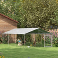 Load image into Gallery viewer, Outdoor Dog Kennel Dog Run with Waterproof, UV Resistant Cover for Medium and Large Sized Dogs, 19.7' x 7.5' x 4.9', Silver
