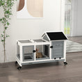 Load image into Gallery viewer, Wooden Rabbit Hutch with Wheels, Guinea Pig Cage, Small Animal House for Outdoor & Indoor with Slide-out Tray, 108 x 58 x 73.5cm, Grey
