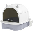 Load image into Gallery viewer, PawHut Cat Litter Box, Covered Kitty Litter Box with Lid, Scoop, Deodorizing Bags for Odor Control, Privacy, Portable, Easy to Clean, Gray
